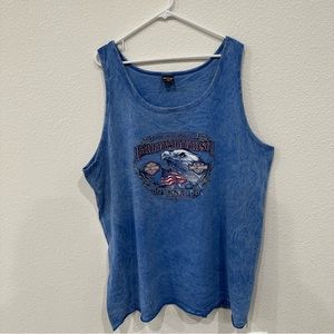 Vintage Harley-Davidson Blue Tie Dye 2002 Tank Top - Size Men’s 3XL